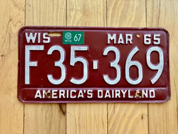 1965 Wisconsin License Plate