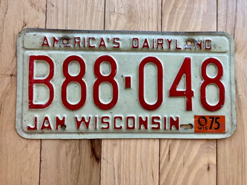 1975 Wisconsin License Plate