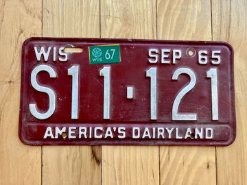 1965 Wisconsin License Plate