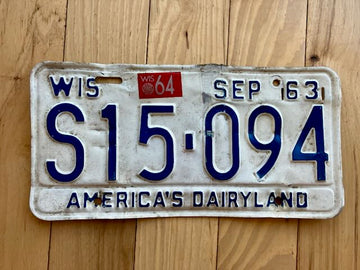 1963 Wisconsin License Plate