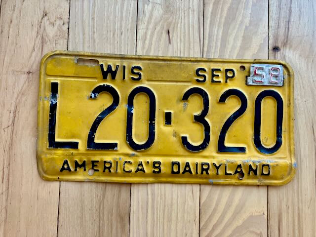 1958 Wisconsin License Plate