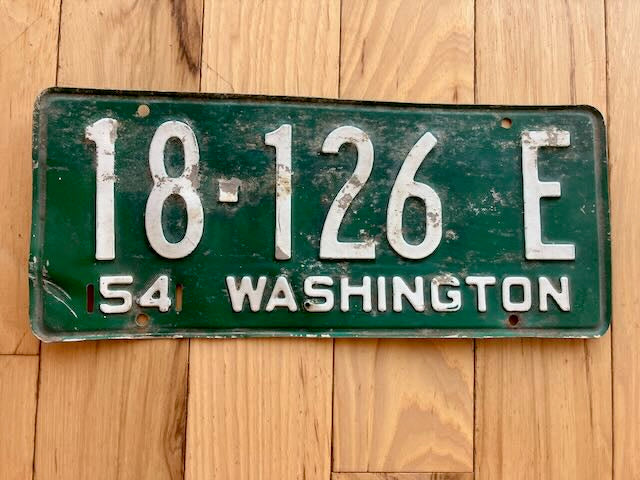 1954 Washington State License Plate