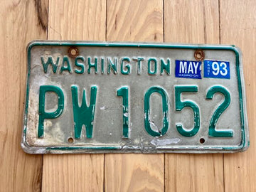 1983 Base Washington Travel Trailer License Plate W/93 Tab