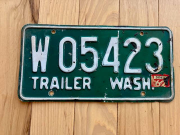 1962 Washington State Trailer License Plate