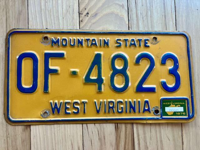 1976 West Virginia License Plate