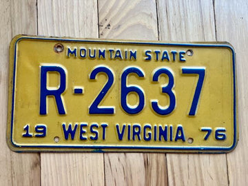 1976 West Virginia License Plate