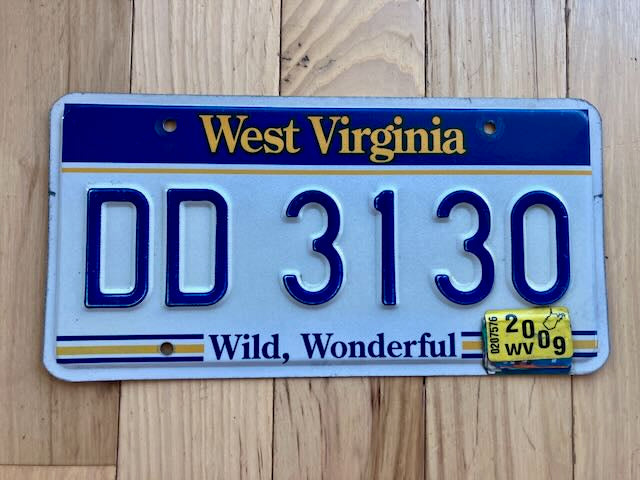 2009 West Virginia License Plate