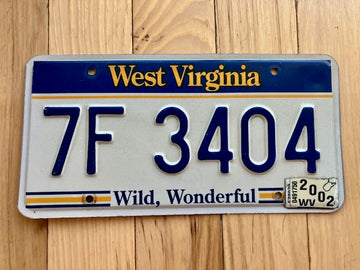 2002 West Virginia License Plate