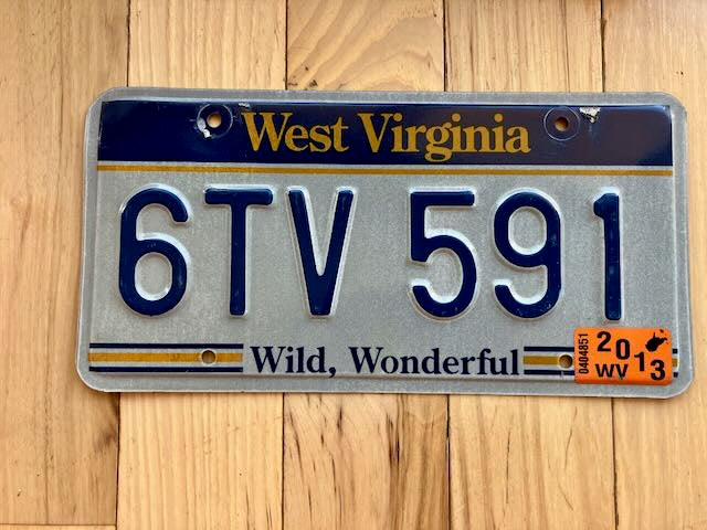 2013 West Virginia License Plate