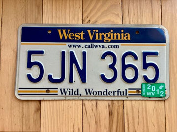 2012 West Virginia License Plate