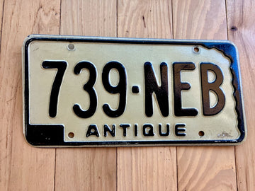 Nebraska Antique License Plate