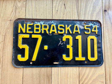 1954 Nebraska License Plate