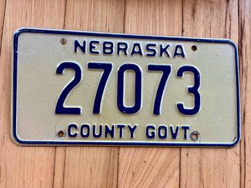 Nebraska County Government License Plate