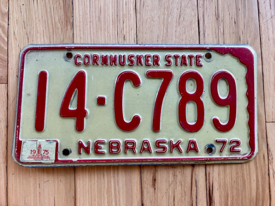 1972 Nebraska License Plate