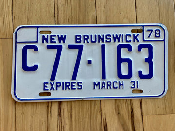 1978 New Brunswick License Plate