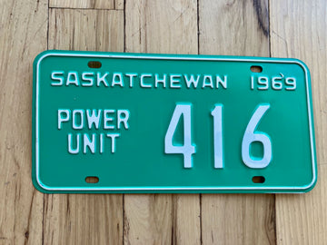 1969 Saskatchewan Power Unit License Plate