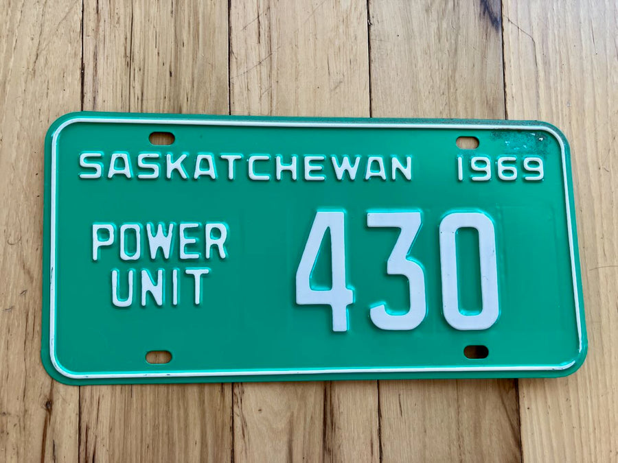 1969 Saskatchewan Power Unit License Plate