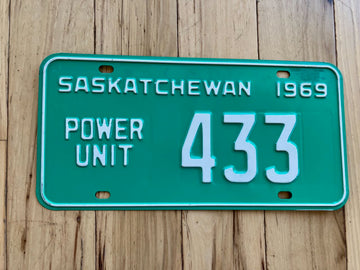 1969 Saskatchewan Power Unit License Plate