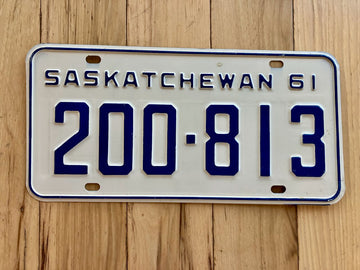 1961 Saskatchewan License Plate