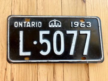 1963 Ontario License Plate