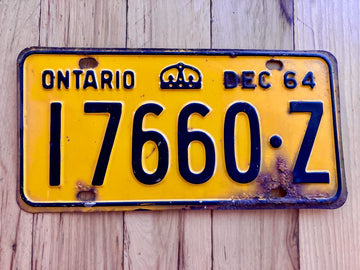 1964 Ontario License Plate