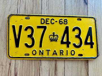 1968 Ontario License Plate