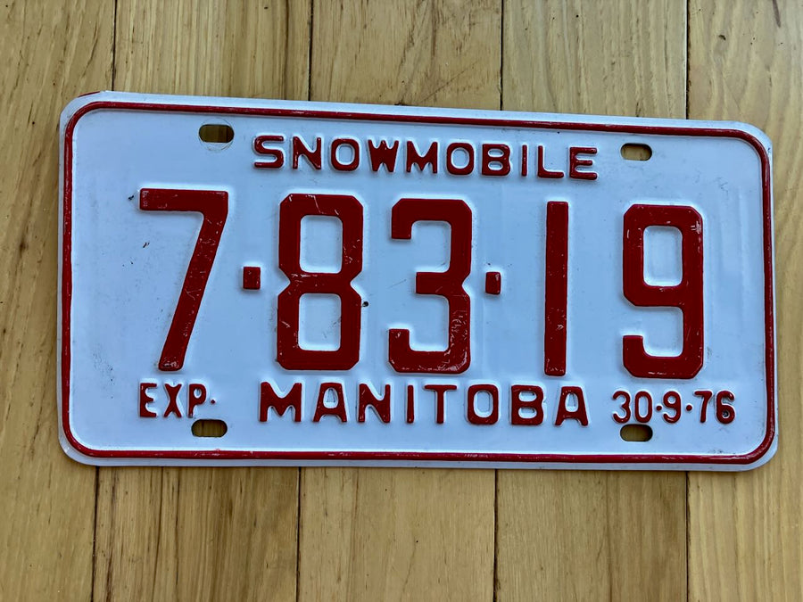 1976 Manitoba Snowmobile License Plate