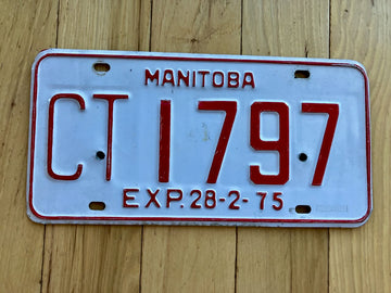 1975 Manitoba Commercial Truck License Plate