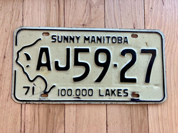 1971 Manitoba License Plate