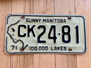 1971 Manitoba License Plate