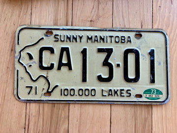 1973 Manitoba License Plate