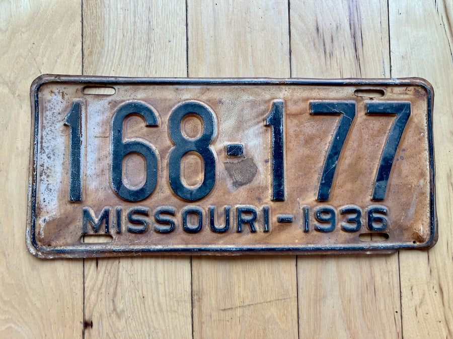 1936 Missouri License Plate