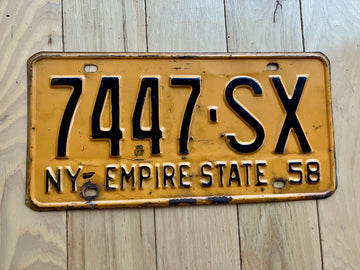 1958 New York License Plate