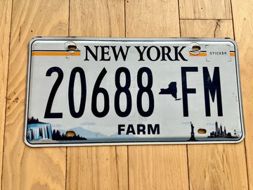 New York Farm License Plate