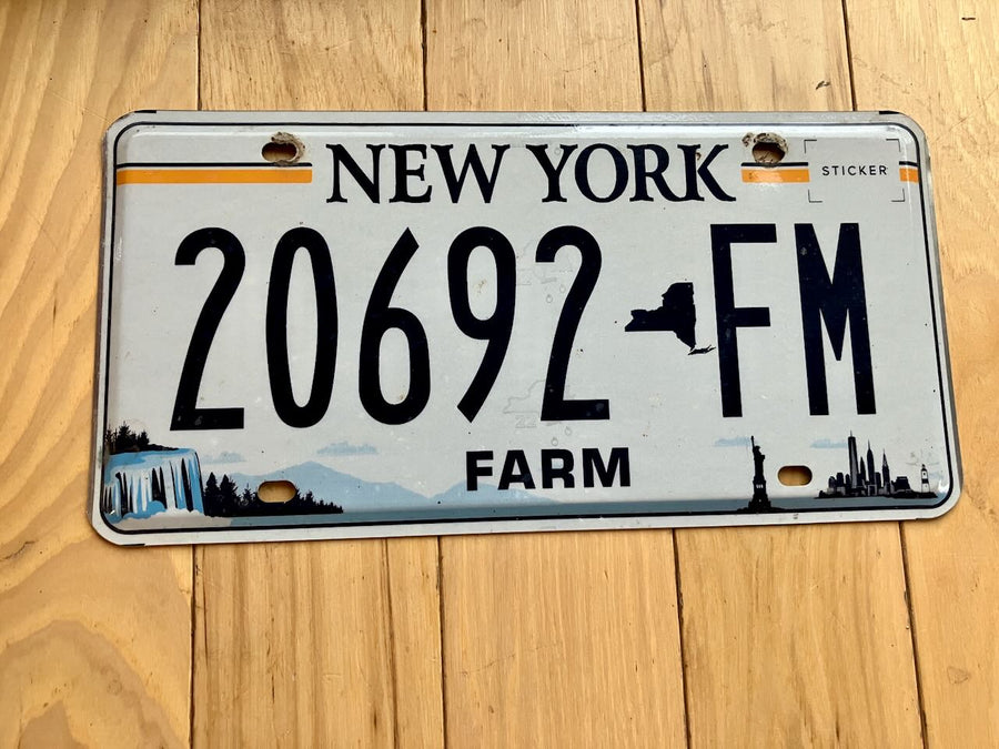 New York Farm License Plate