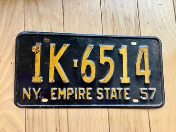 1957 New York License Plate