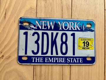 2019 New York Motorcycle License Plate