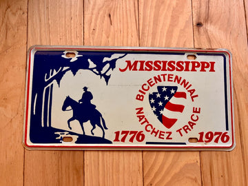 1976 Mississippi Bicentennial Booster License Plate