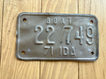 1971 Idaho Boat License plate