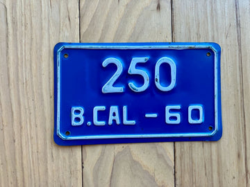 1960 Baha California Motorcycle License Plate