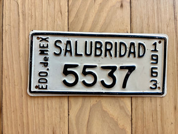 1963 State of Mexico Salubridad License Plate