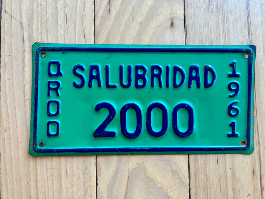 1961 Quintana Roo Salubridad License Plate