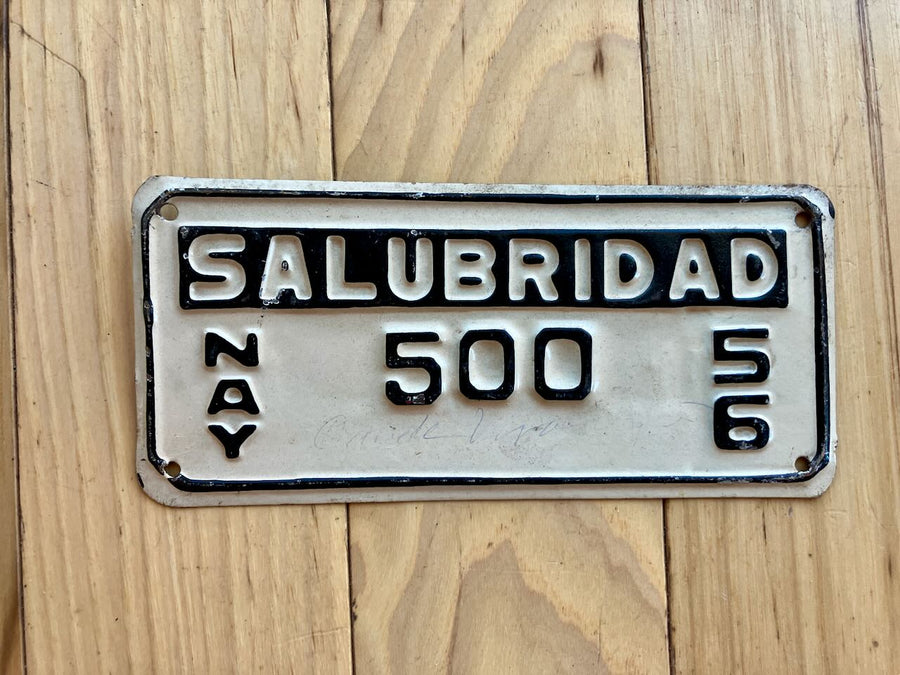 1956 Nayarit Salubridad License Plate