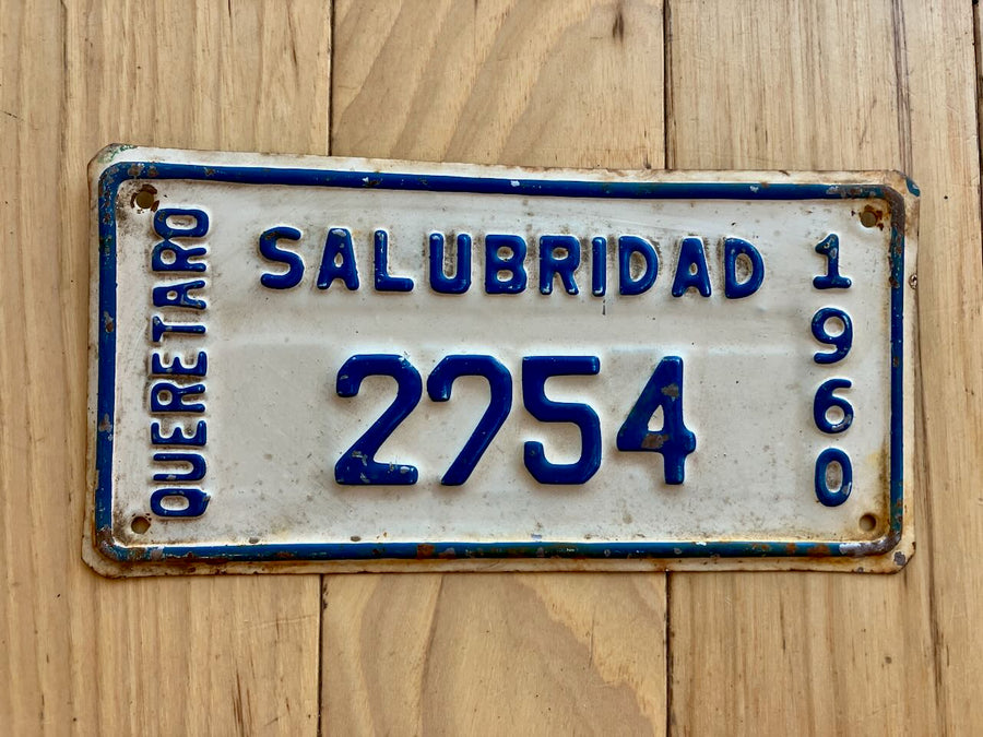 1960 Querétaro Salubridad License Plate