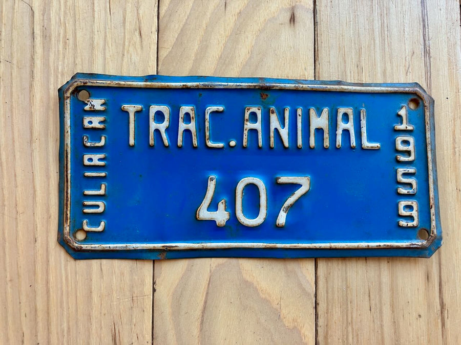 1959 Culiacán Trac Animal License Plate