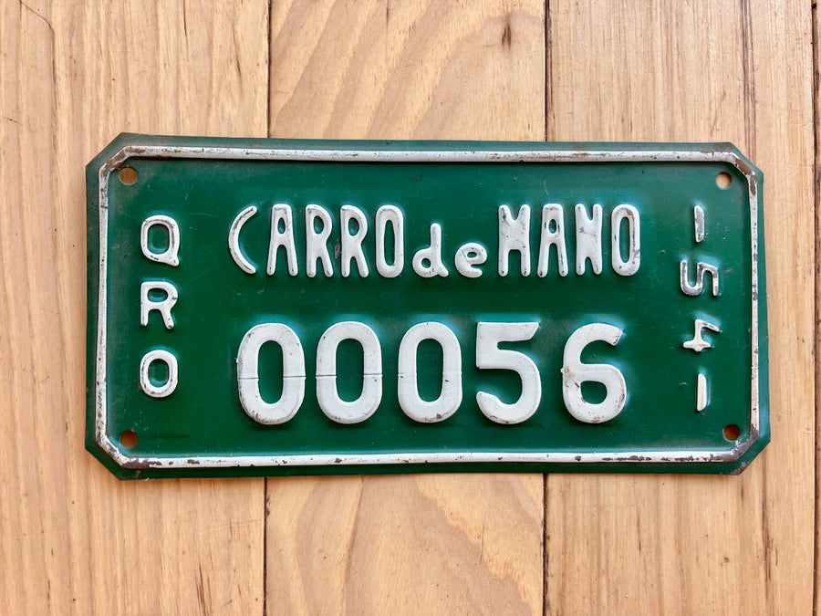 1954 Querétaro Carro de Mano/ Hand Cart License Plate