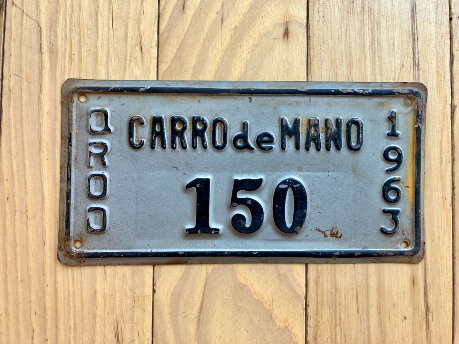 1963 Quintana Roo Carro de Mano/ Hand Cart License Plate