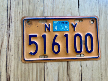 1979 New York Motorcycle License Plate