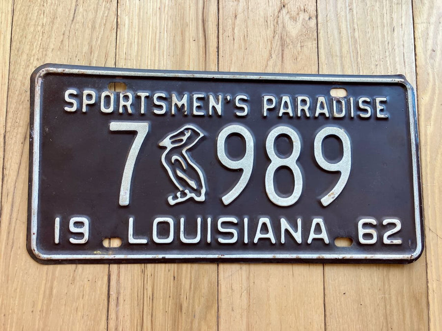 1962 Louisiana Pelican License Plate