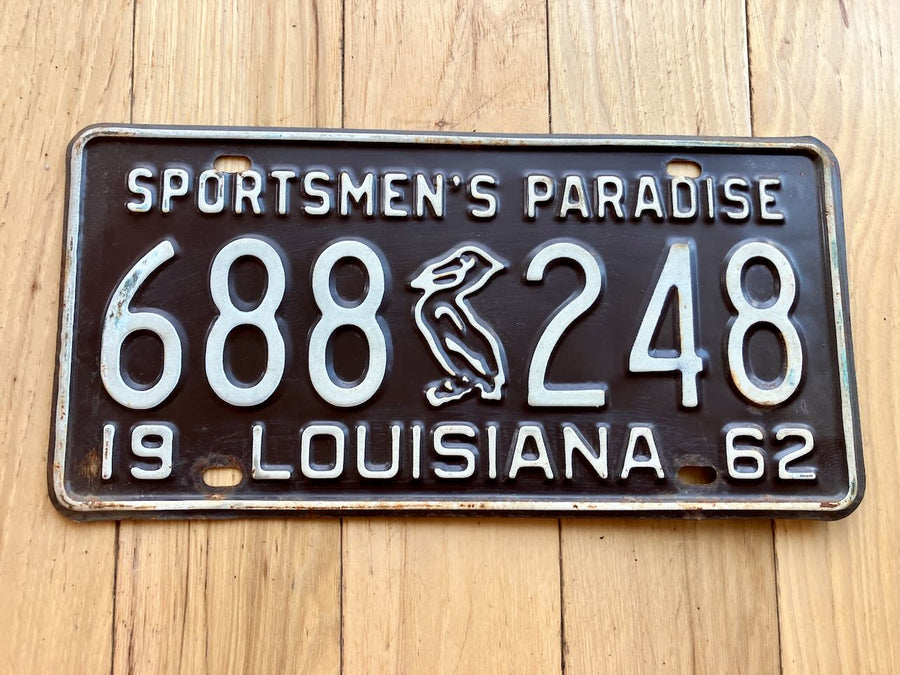 1962 Louisiana Pelican License Plate